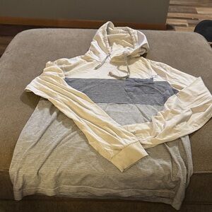 Denim & Flower White and Gray Hoodie